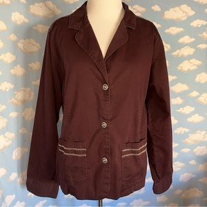 Columbia Lightweight Denim Blazer Burgundy Size‎ XL